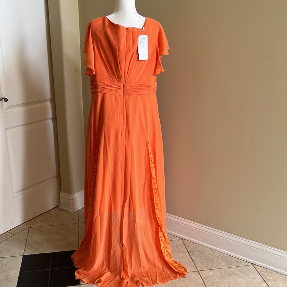 JJ’s House Formal Gown Size 16W Orange Maxi New with Tags - Picture 7 of 14